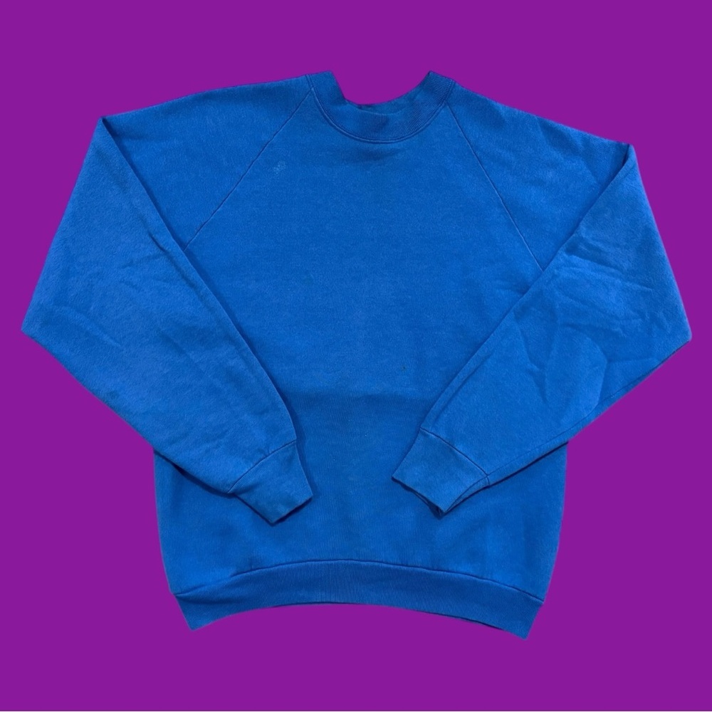 80s Fruit of the Loom Blue Crewneck 
Sweatshirt